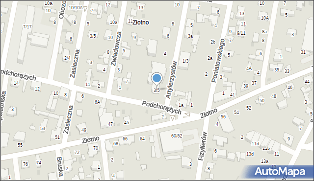 Łódź, Podchorążych, 3/5, mapa Łodzi