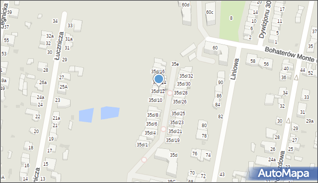 Łódź, Podchorążych, 35d/12, mapa Łodzi