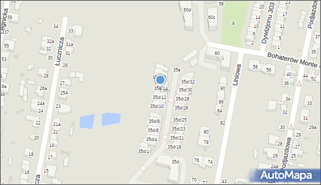Łódź, Podchorążych, 35d/13, mapa Łodzi