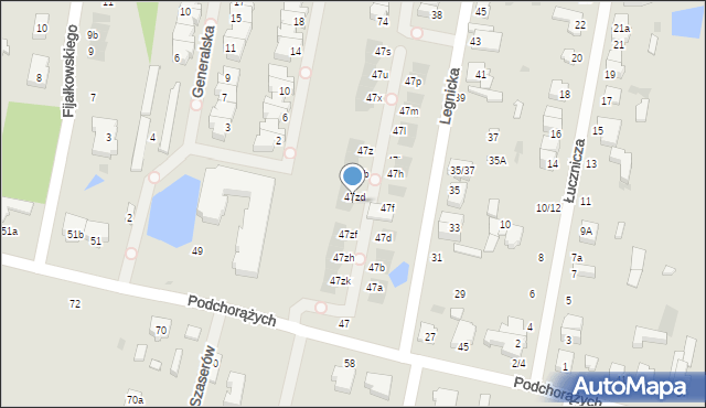 Łódź, Podchorążych, 47ze, mapa Łodzi
