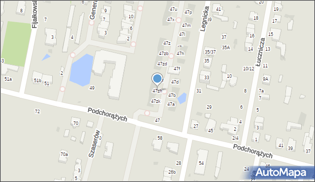 Łódź, Podchorążych, 47zh, mapa Łodzi