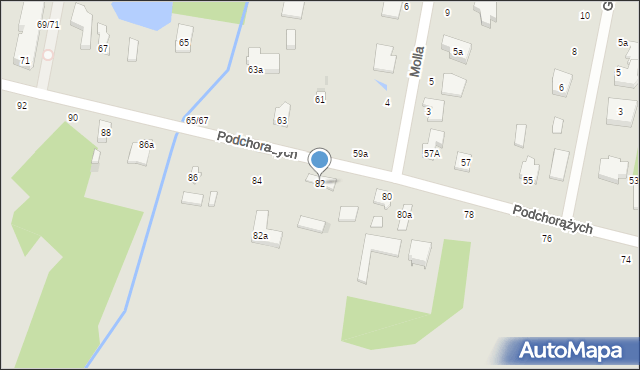 Łódź, Podchorążych, 82, mapa Łodzi