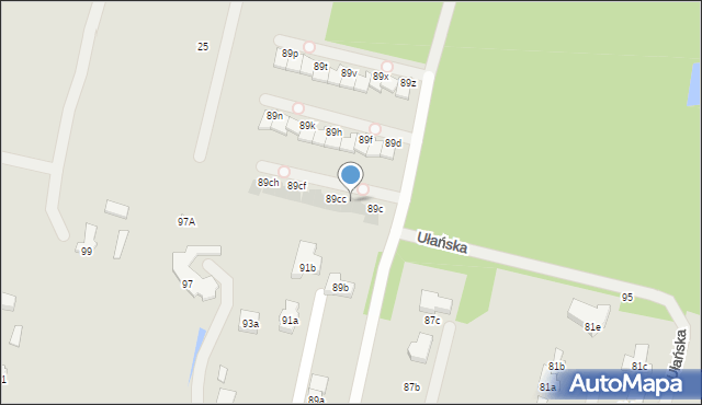 Łódź, Podchorążych, 89cb, mapa Łodzi