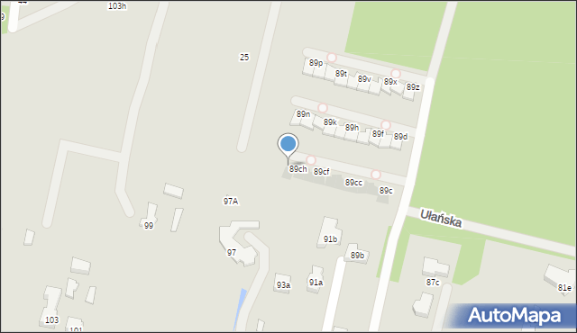 Łódź, Podchorążych, 89cj, mapa Łodzi