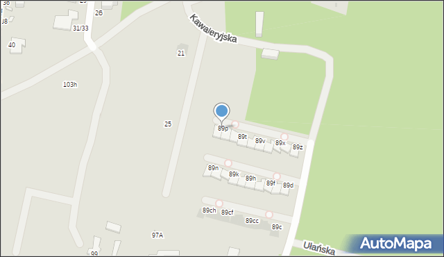 Łódź, Podchorążych, 89p, mapa Łodzi