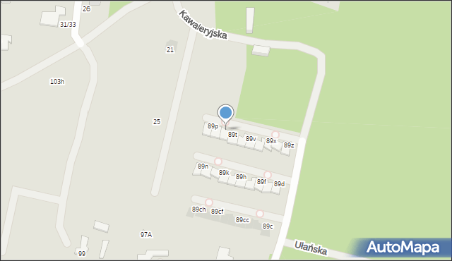 Łódź, Podchorążych, 89s, mapa Łodzi