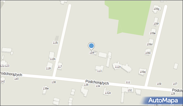 Łódź, Podchorążych, 115, mapa Łodzi