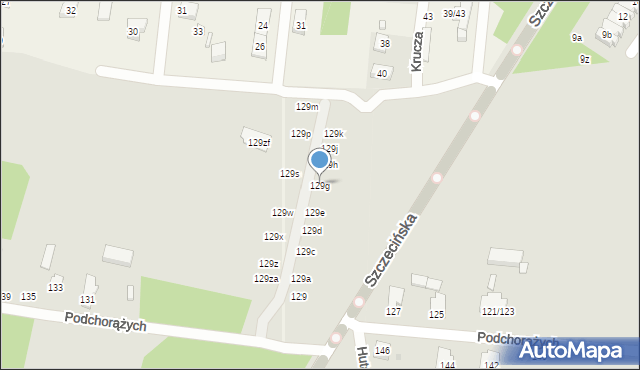 Łódź, Podchorążych, 129g, mapa Łodzi