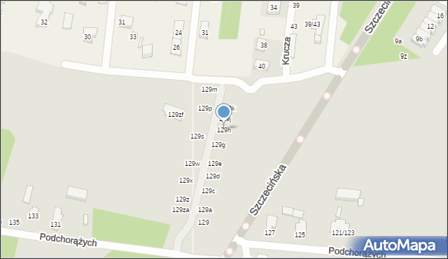 Łódź, Podchorążych, 129h, mapa Łodzi