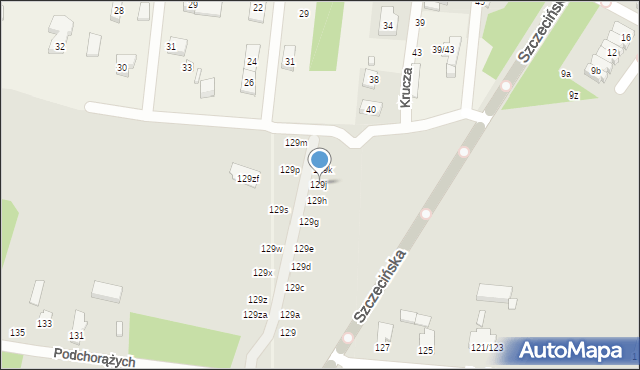 Łódź, Podchorążych, 129j, mapa Łodzi