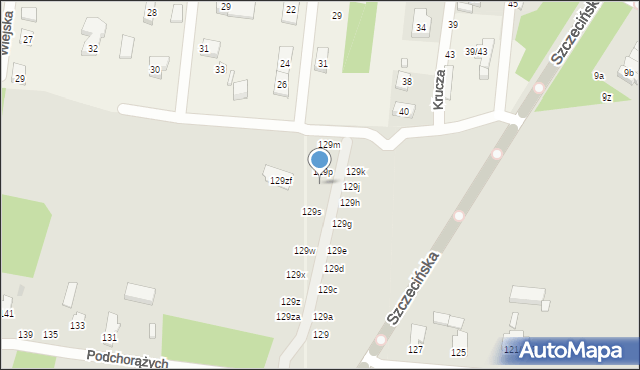 Łódź, Podchorążych, 129r, mapa Łodzi