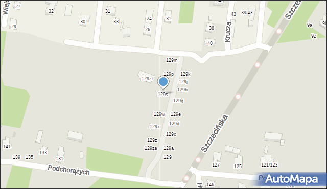 Łódź, Podchorążych, 129s, mapa Łodzi