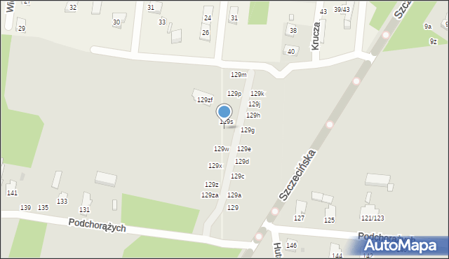 Łódź, Podchorążych, 129t, mapa Łodzi