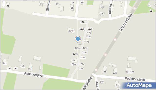 Łódź, Podchorążych, 129u, mapa Łodzi
