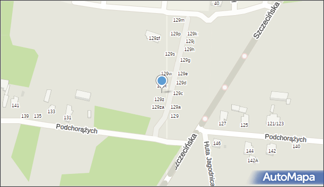 Łódź, Podchorążych, 129y, mapa Łodzi