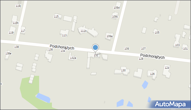 Łódź, Podchorążych, 132, mapa Łodzi