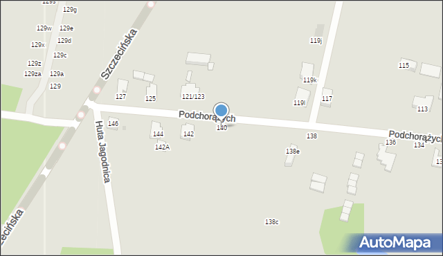 Łódź, Podchorążych, 140, mapa Łodzi