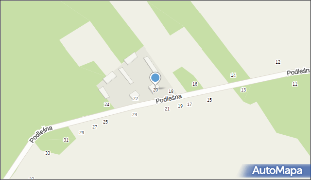 Łomazy, Podleśna, 20, mapa Łomazy