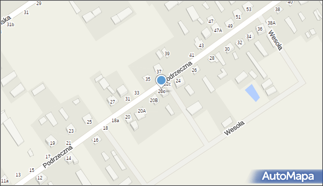 Łomazy, Podrzeczna, 22, mapa Łomazy