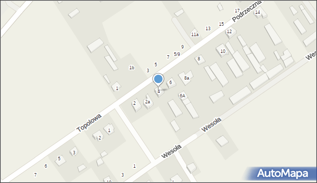 Łomazy, Podrzeczna, 4, mapa Łomazy