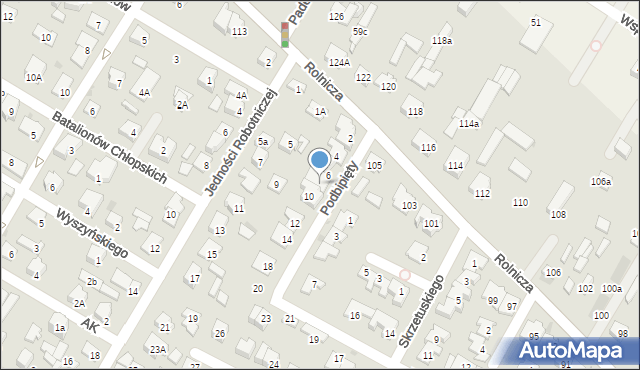 Łomianki, Podbipięty Longinusa, 8, mapa Łomianki