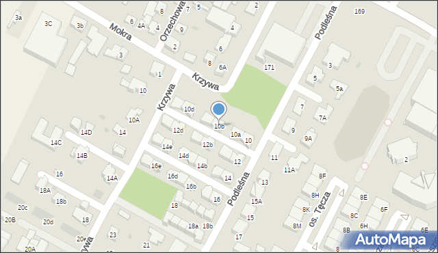 Łomianki, Podleśna, 10b, mapa Łomianki