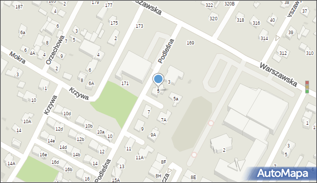 Łomianki, Podleśna, 5, mapa Łomianki
