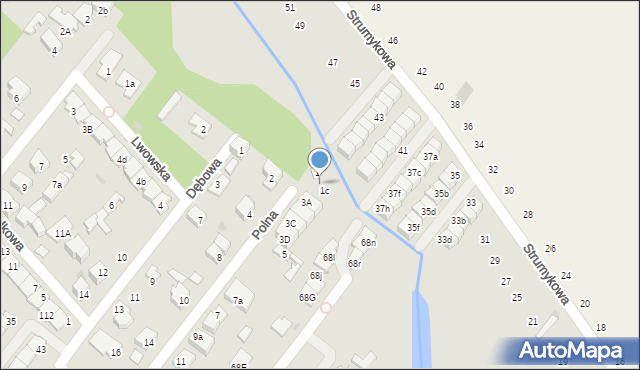 Łomianki, Polna, 1b, mapa Łomianki