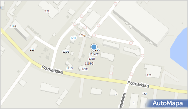 Łomża, Poznańska, 121A/2, mapa Łomży