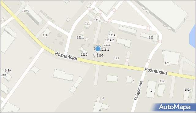 Łomża, Poznańska, 121C/1, mapa Łomży