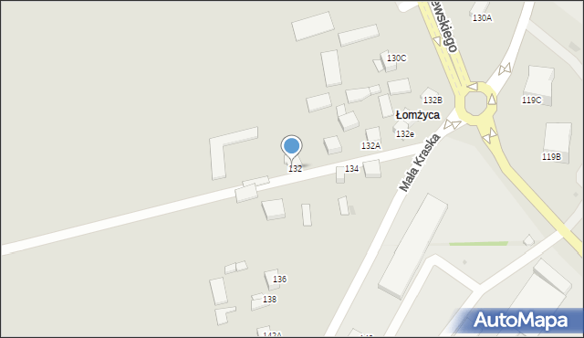 Łomża, Poznańska, 132D, mapa Łomży