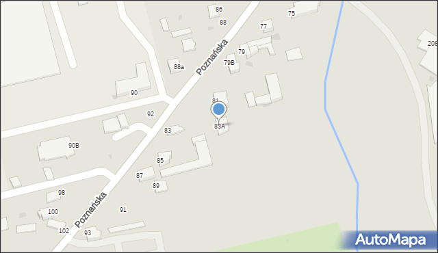 Łomża, Poznańska, 83A, mapa Łomży