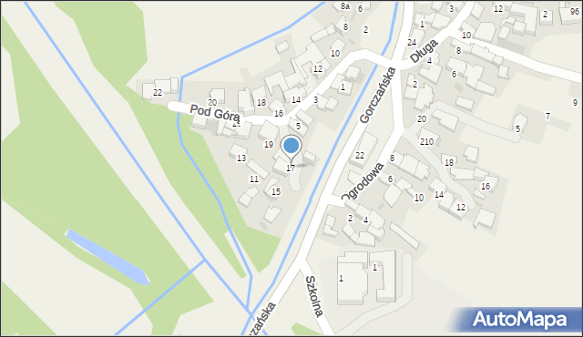 Łopuszna, Pod Górą, 17, mapa Łopuszna