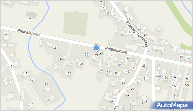 Łopuszna, Podhalańska, 29, mapa Łopuszna