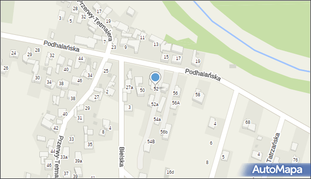 Łopuszna, Podhalańska, 52, mapa Łopuszna