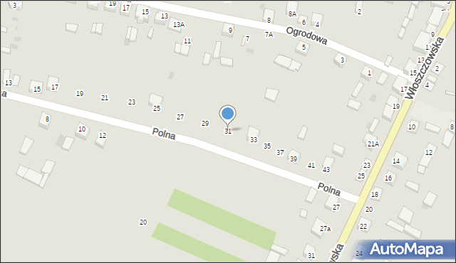 Łopuszno, Polna, 31, mapa Łopuszno