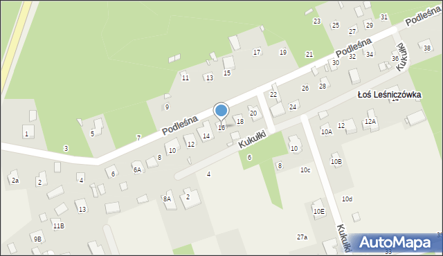 Łoś, Podleśna, 16, mapa Łoś