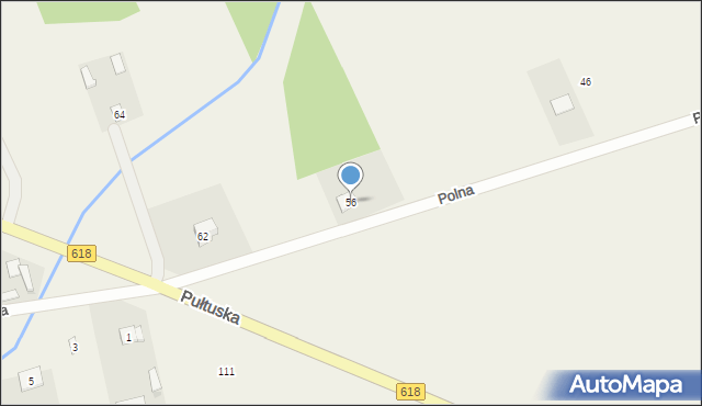 Łosinno, Polna, 56, mapa Łosinno