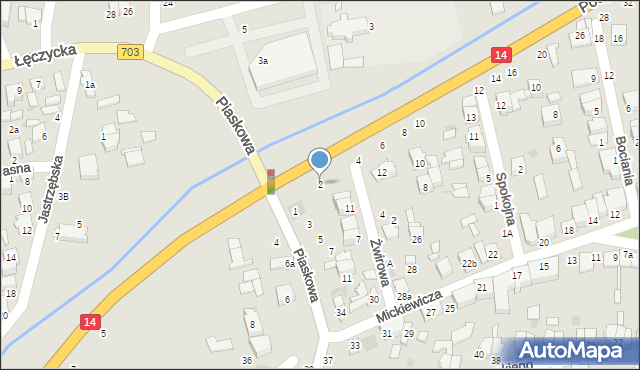 Łowicz, Podgrodzie, 2, mapa Łowicza