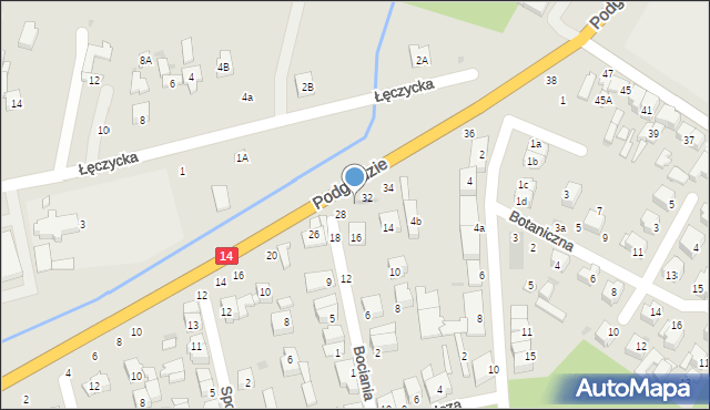 Łowicz, Podgrodzie, 30, mapa Łowicza