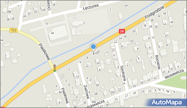 Łowicz, Podgrodzie, 8, mapa Łowicza