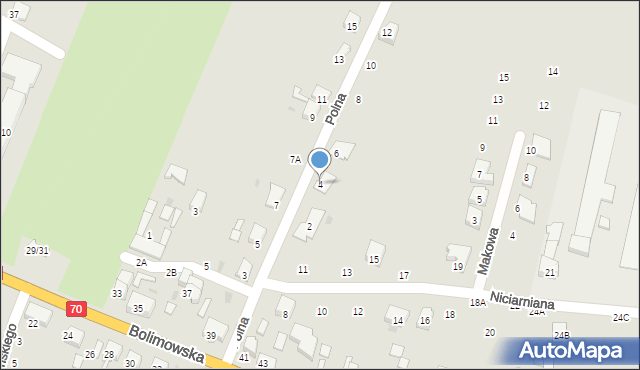 Łowicz, Polna, 4, mapa Łowicza