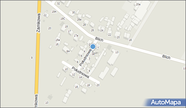 Łowicz, Południowa, 1a, mapa Łowicza