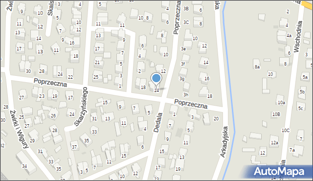 Łowicz, Poprzeczna, 14, mapa Łowicza