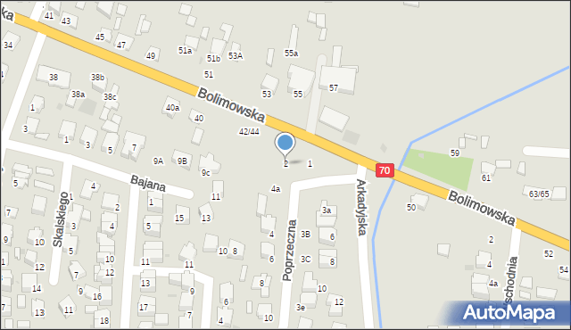 Łowicz, Poprzeczna, 2, mapa Łowicza