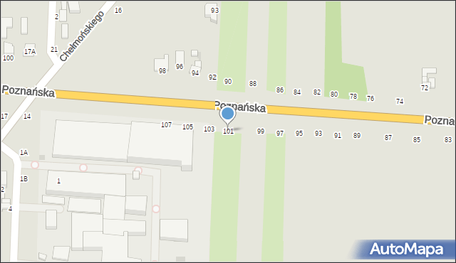 Łowicz, Poznańska, 101, mapa Łowicza