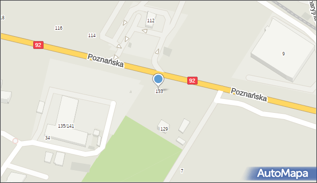 Łowicz, Poznańska, 133, mapa Łowicza