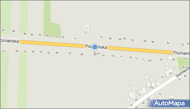 Łowicz, Poznańska, 83, mapa Łowicza