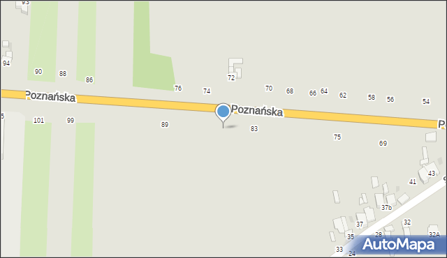 Łowicz, Poznańska, 85, mapa Łowicza