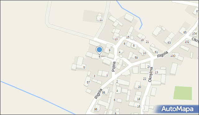 Łowkowice, Polna, 7, mapa Łowkowice
